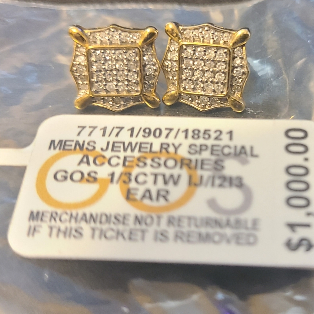 1/3 carat diamond earrings